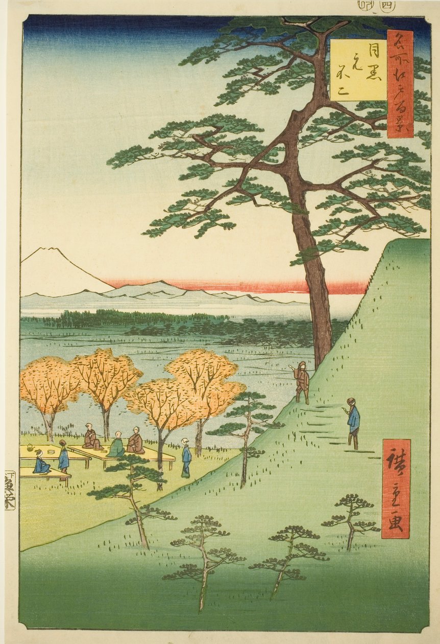 Původ Fuji, Meguro (Meguro Moto-Fuji), ze série s ``Ridge d re d fa s view ws of Edo (Sto slavných pohledů na Edo)