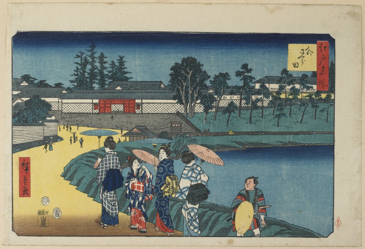 Vnější Sakurada, duben 1854 od Utagawa Hiroshige
