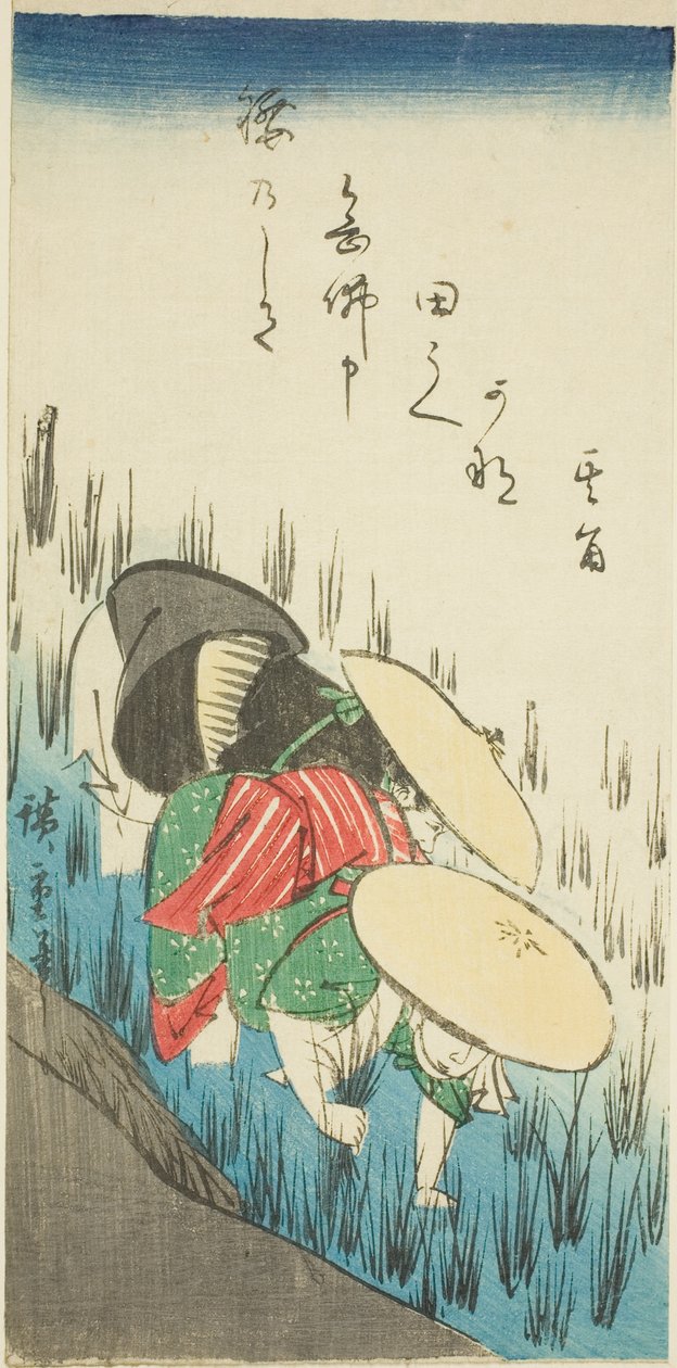 Pěstování rýže od Utagawa Hiroshige