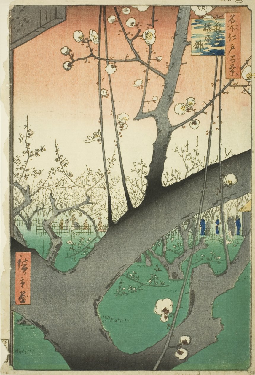 Pum ga r t Kameido (Kameido Umeyashiki), ze série "Ridge d re d f s View ws of Edo (Sto slavných pohledů na Edo)" od Utagawa Hiroshige