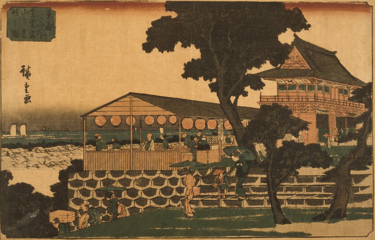 Restaurace s výhledem na Tokio od Utagawa Hiroshige
