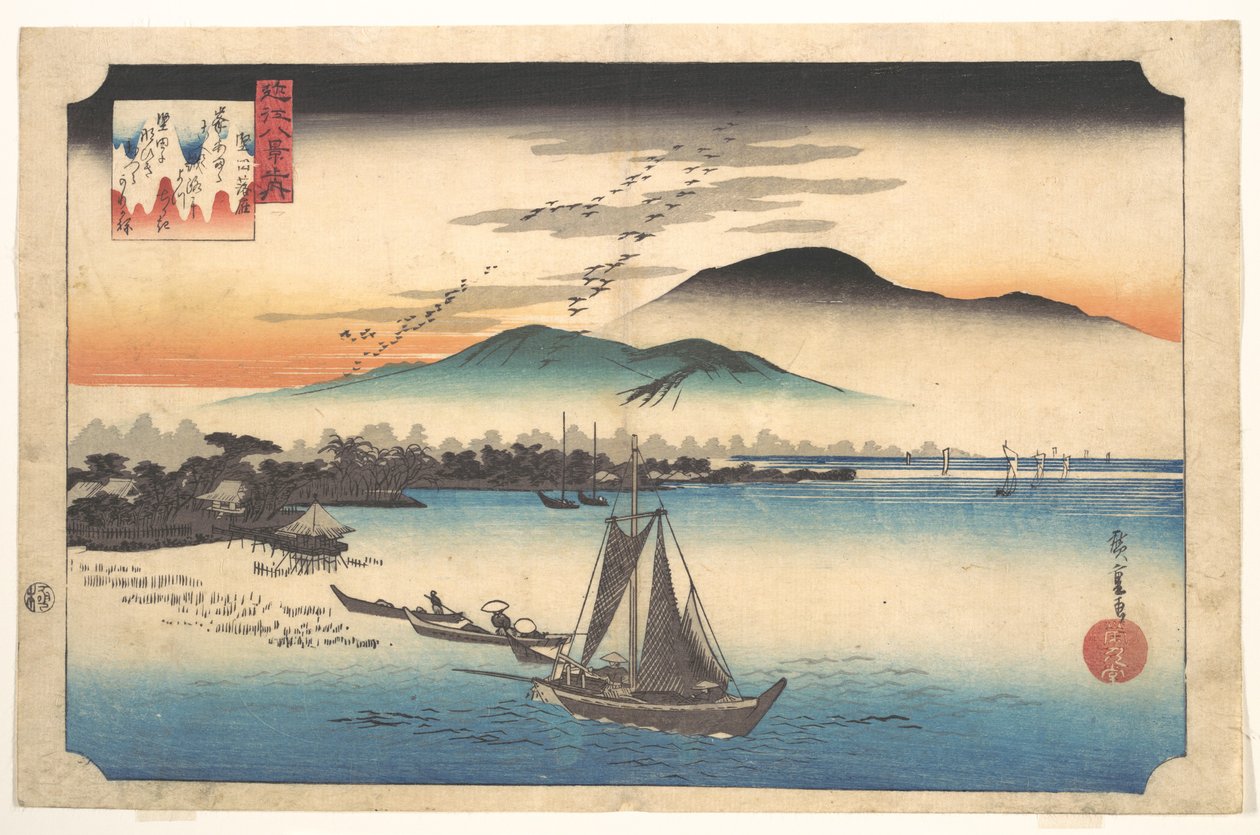 Vracející se husy v Katadě od Utagawa Hiroshige