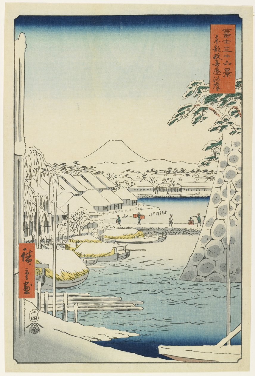 Nábřeží řeky Sukija ve východním hlavním městě, duben 1858 od Utagawa Hiroshige