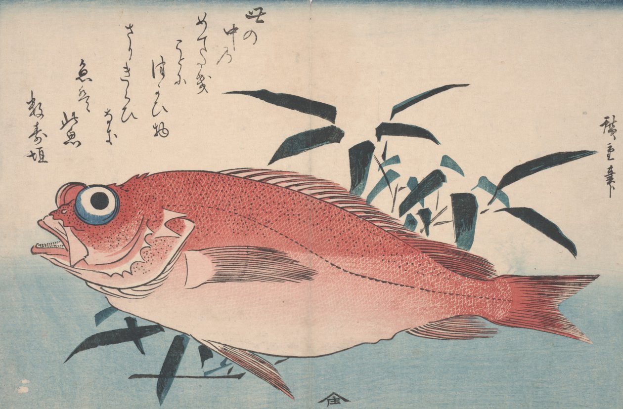 Pražma a bambusová tráva, 1840 od Utagawa Hiroshige