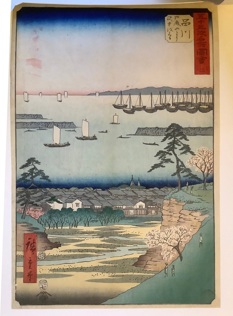 Šinagawa, ze série „Obrázky slavných míst z padesáti tří stanic“ od Utagawa Hiroshige