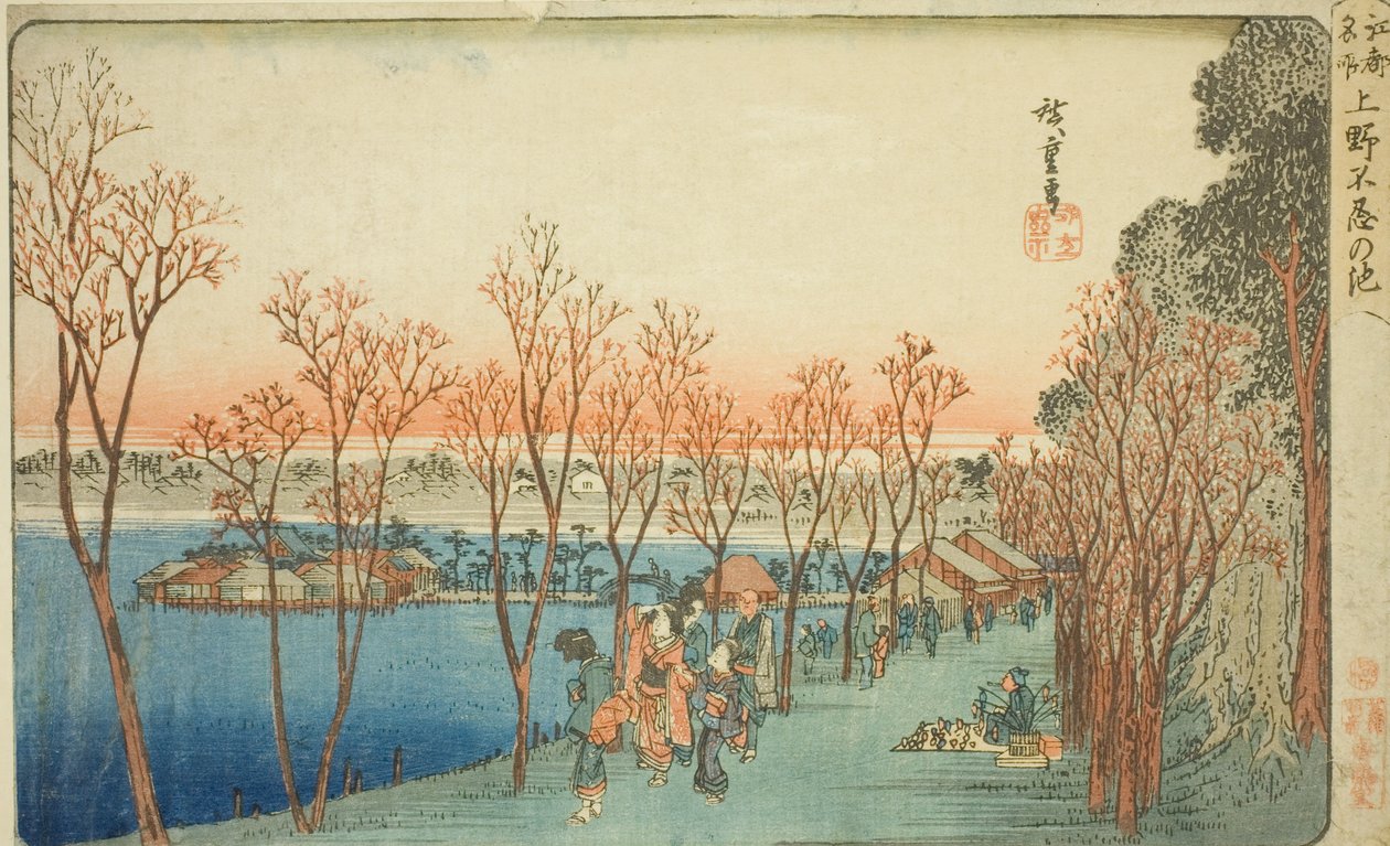 Shinobazu Pond on (Upper Shinobazu Pond), z Teseries od Utagawa Hiroshige