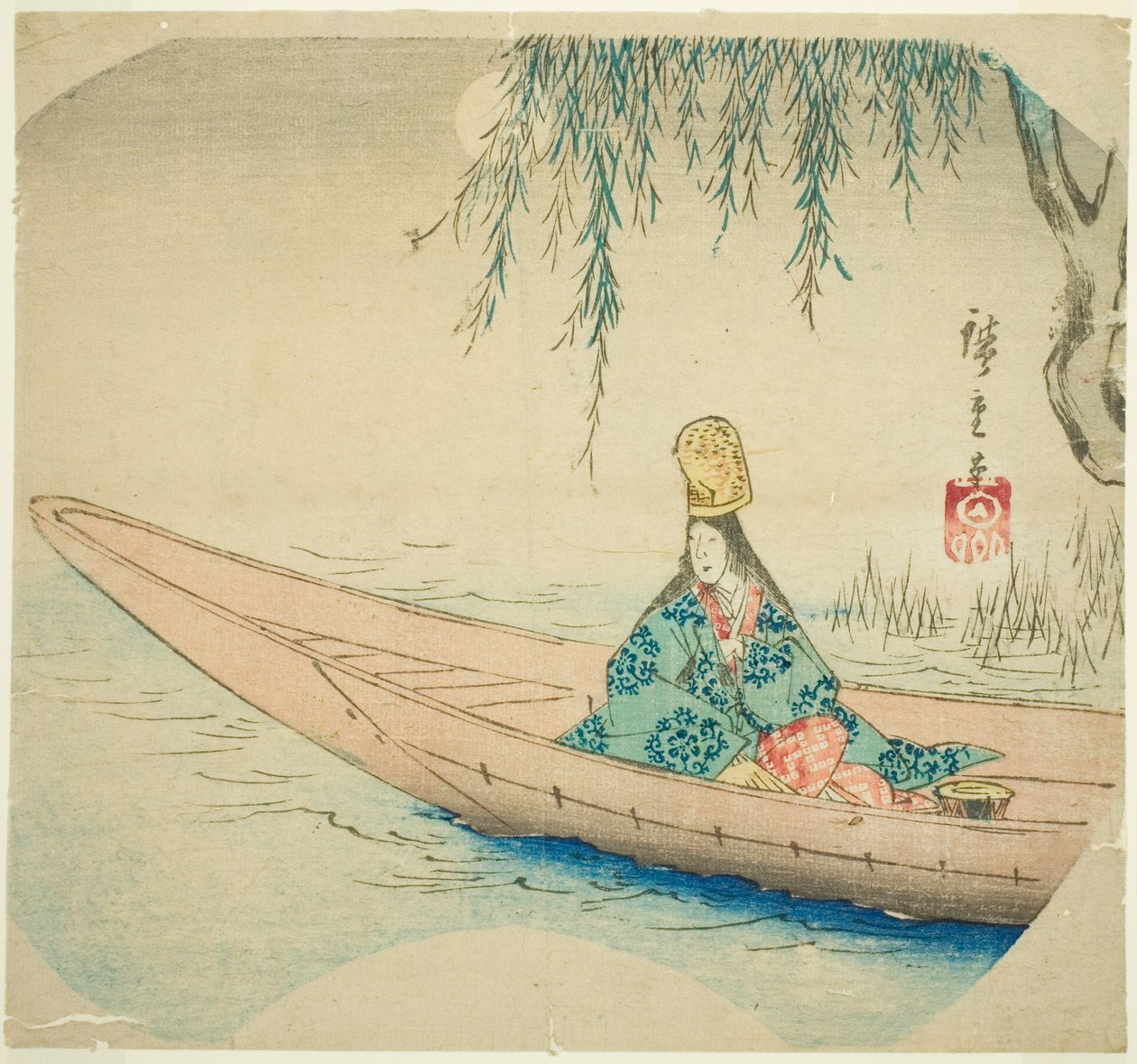Člen tanečnice Hakubyo Asazuma Boa t od Utagawa Hiroshige