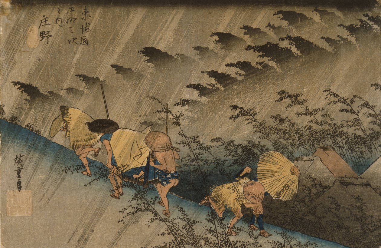 Shōno: Prudký déšť od Utagawa Hiroshige