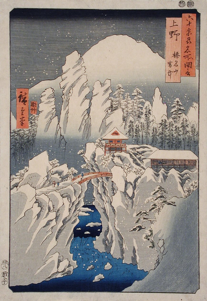 Sníh na hoře Haruna v provincii Kōzuke od Utagawa Hiroshige