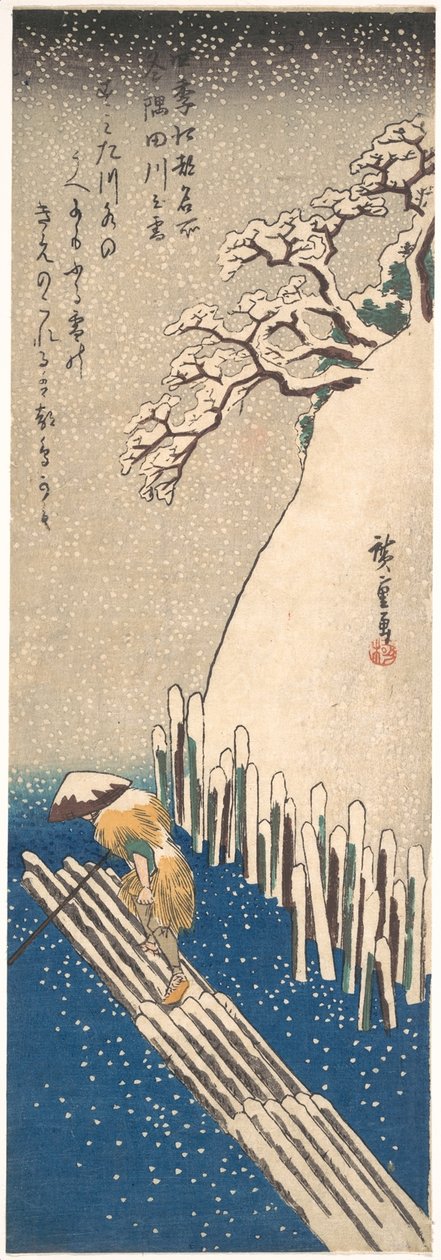 Sníh na řece Sumida od Utagawa Hiroshige