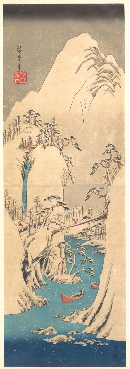 Zasněžená rokle od Utagawa Hiroshige