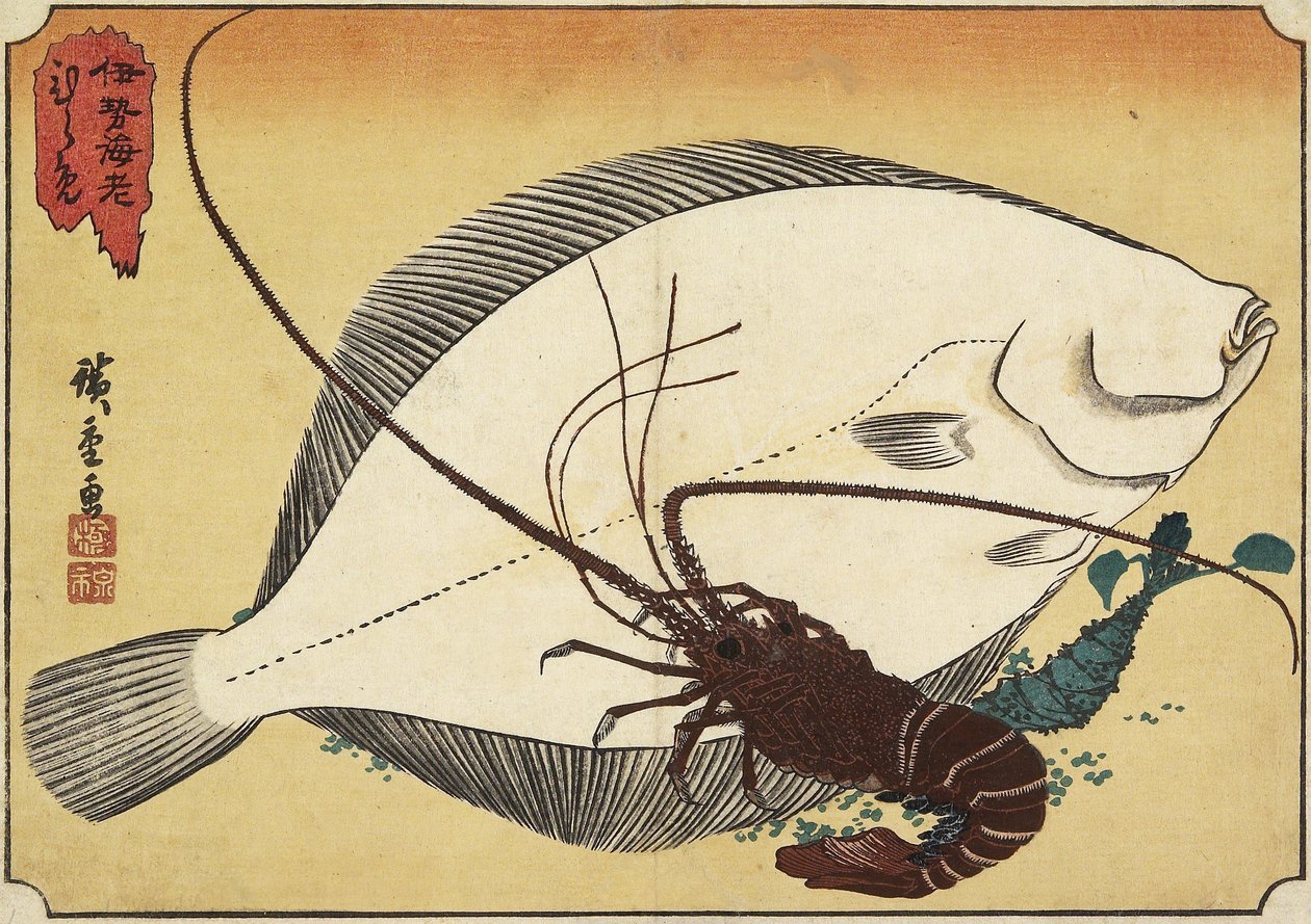 Humr a platýs, počátek 19. století od Utagawa Hiroshige