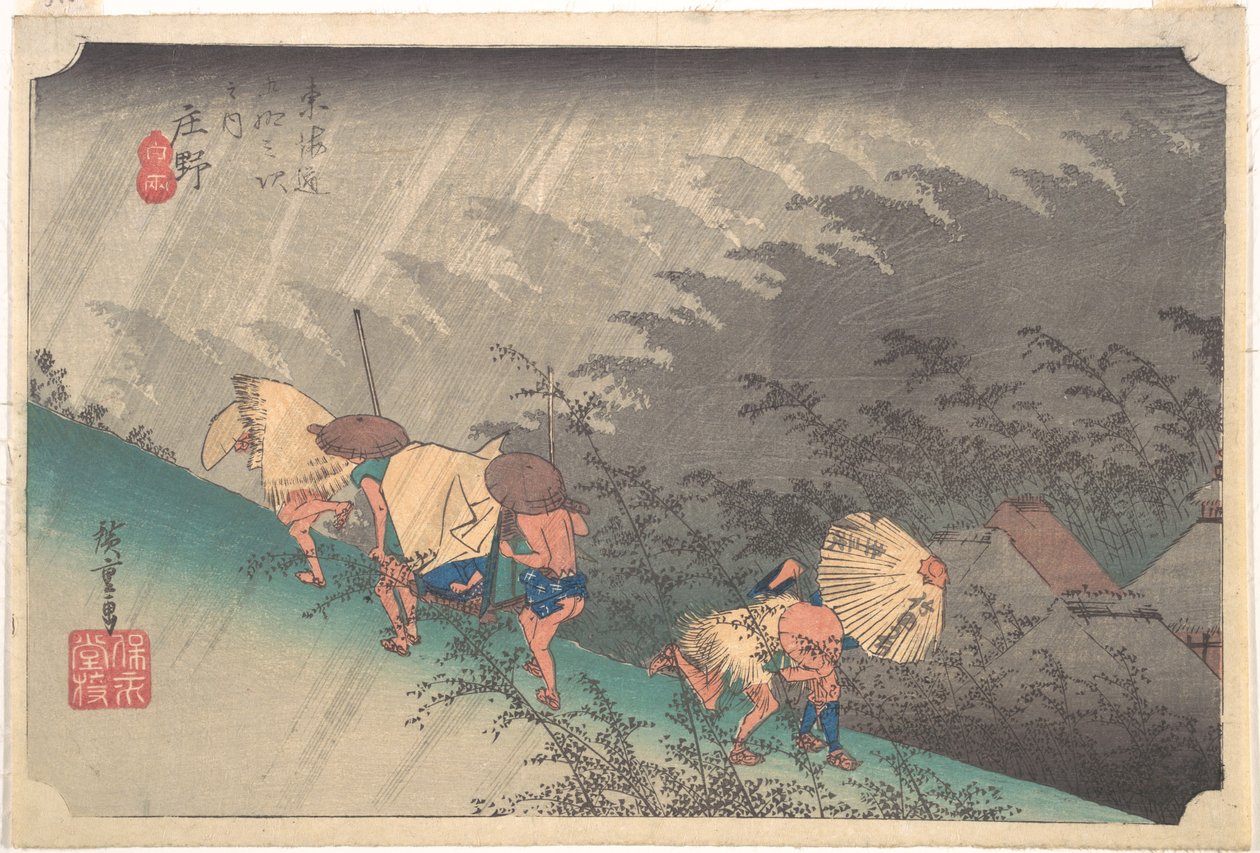Náhlá přeháňka v Šónu od Utagawa Hiroshige