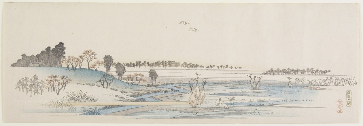 Sunset Hill, 1837-1844 od Utagawa Hiroshige