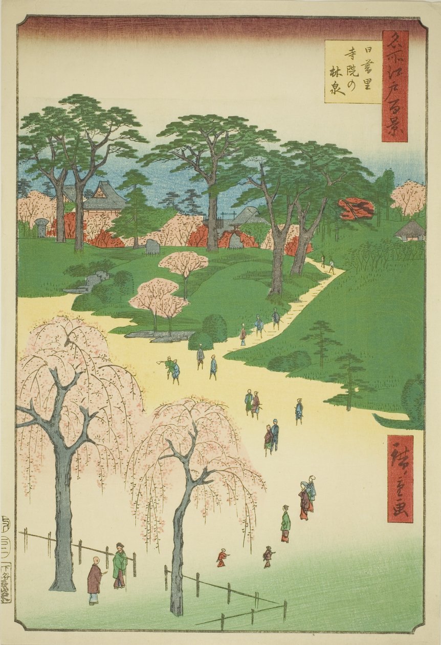 Hand MP E je členem Nippori (bitva o chrám Nippori), ze série ``Hřeben pro hřebeny Edo (Sto slavných pohledů na Edo)