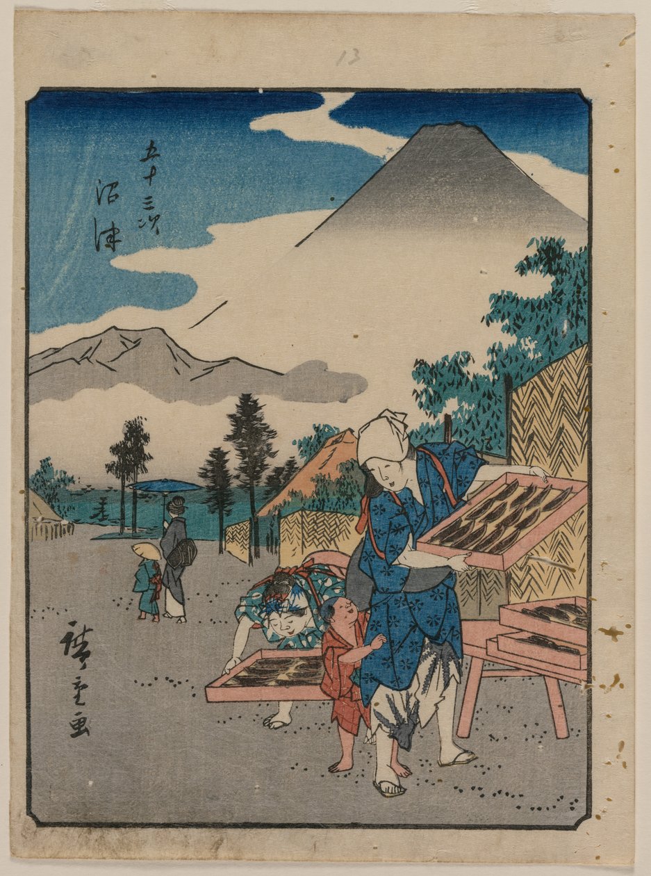 Padesát tři stanic Tokaida: Numazu od Utagawa Hiroshige