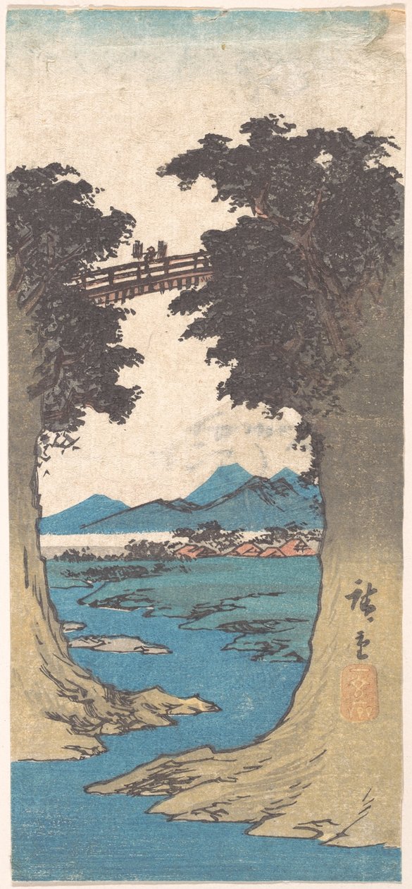 Opičí most od Utagawa Hiroshige