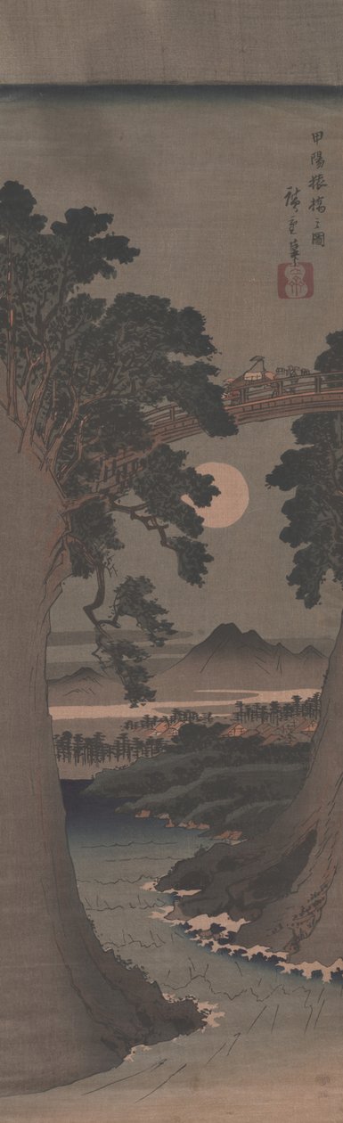 Opičí most v provincii Kai od Utagawa Hiroshige
