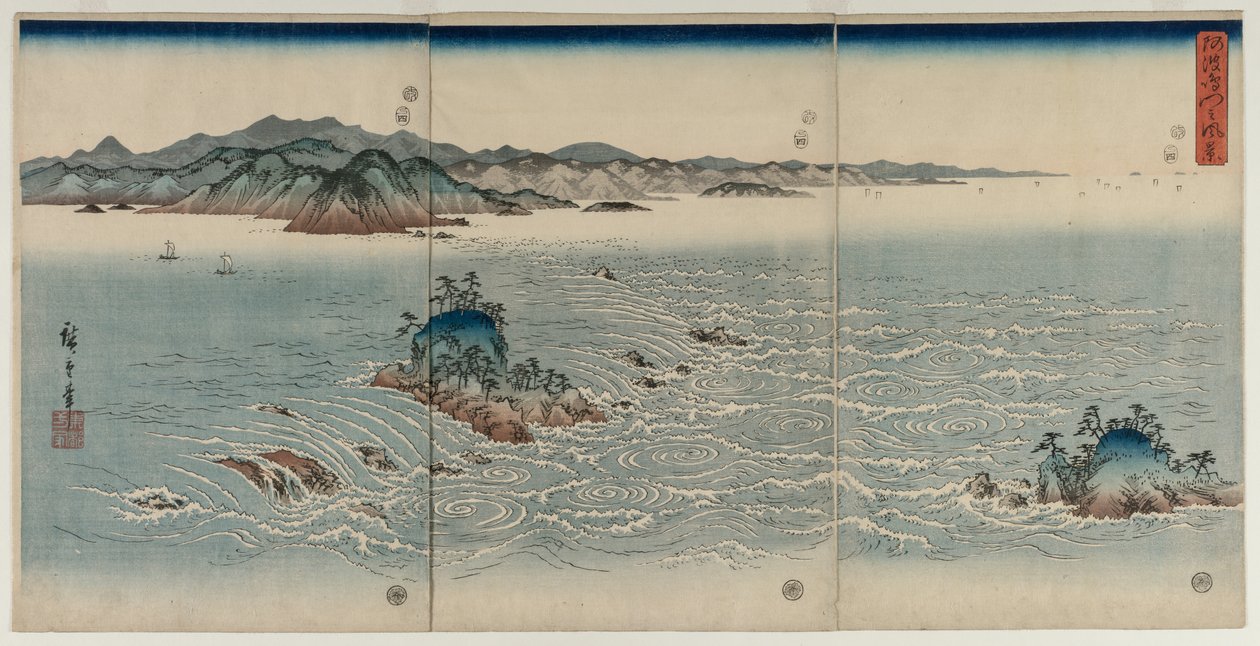 Whirlpools of Awa, 1857. od Utagawa Hiroshige