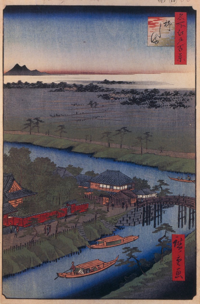 Ostrov Yanagishima, sto slavných pohledů na Edo, 1856-1858 od Utagawa Hiroshige