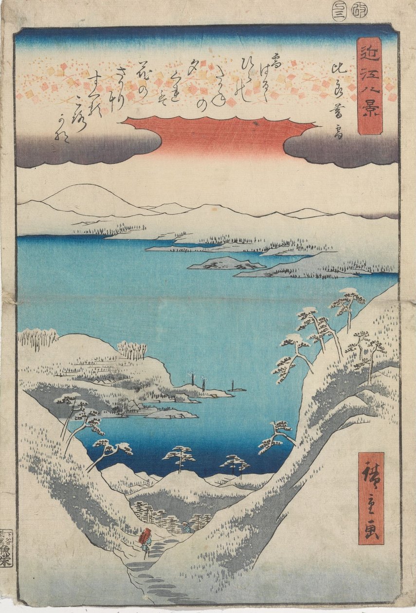 Soumrakový sníh v Hira od Utagawa Hiroshige