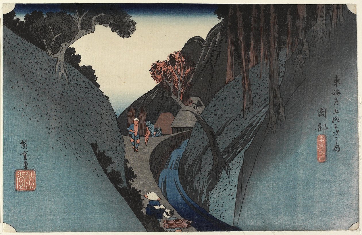 Deprese se také rodí, Okabe, c. 1833 od Utagawa Hiroshige