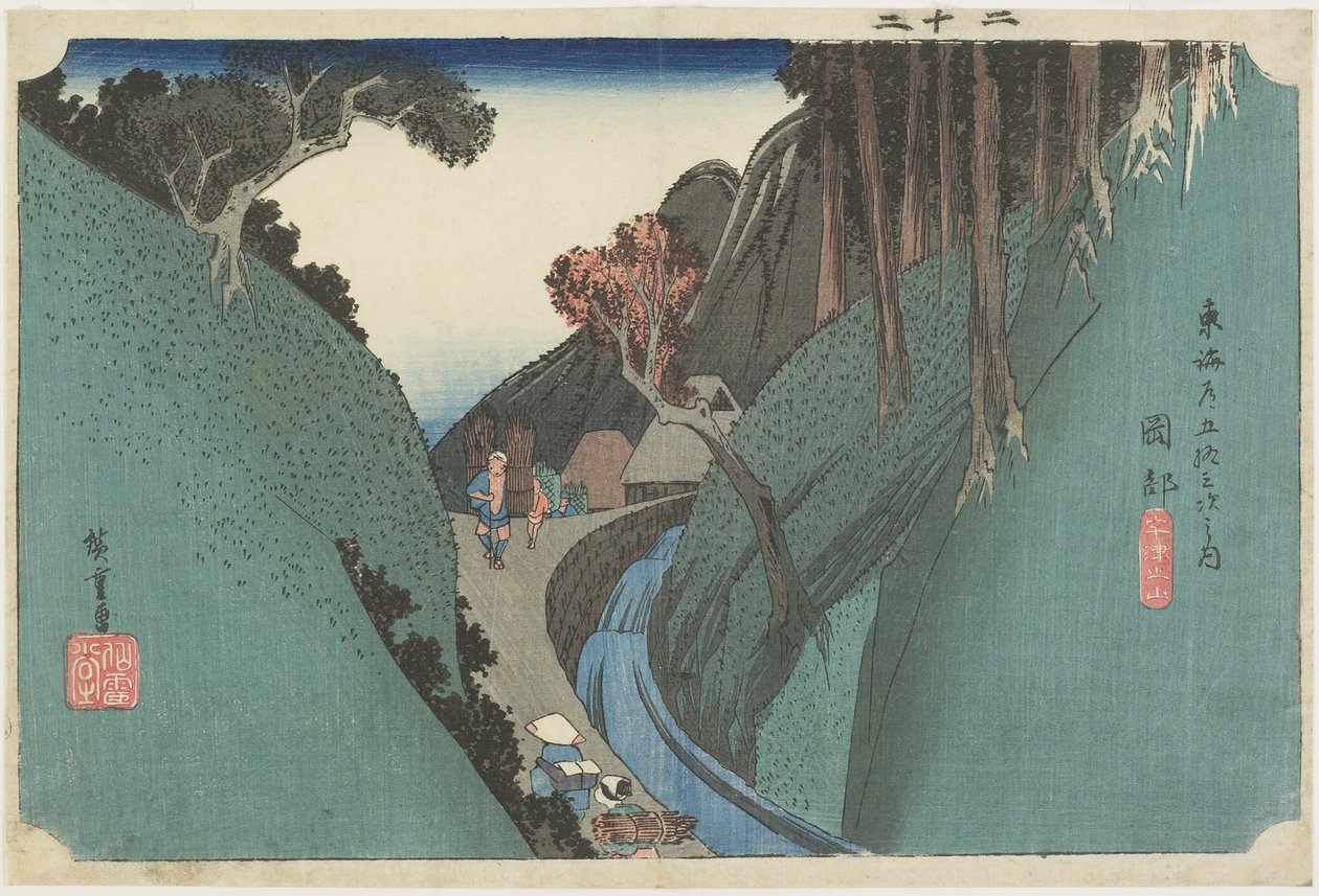 Deprese se také rodí, Okabe, c. 1833 od Utagawa Hiroshige