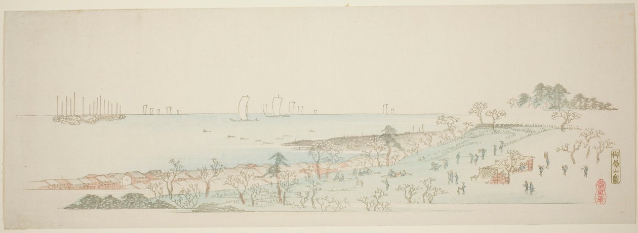 Pohled na Goten Hill (Gotenyama no zu), ze série "Třináct pohledů na okolí Edo" od Utagawa Hiroshige