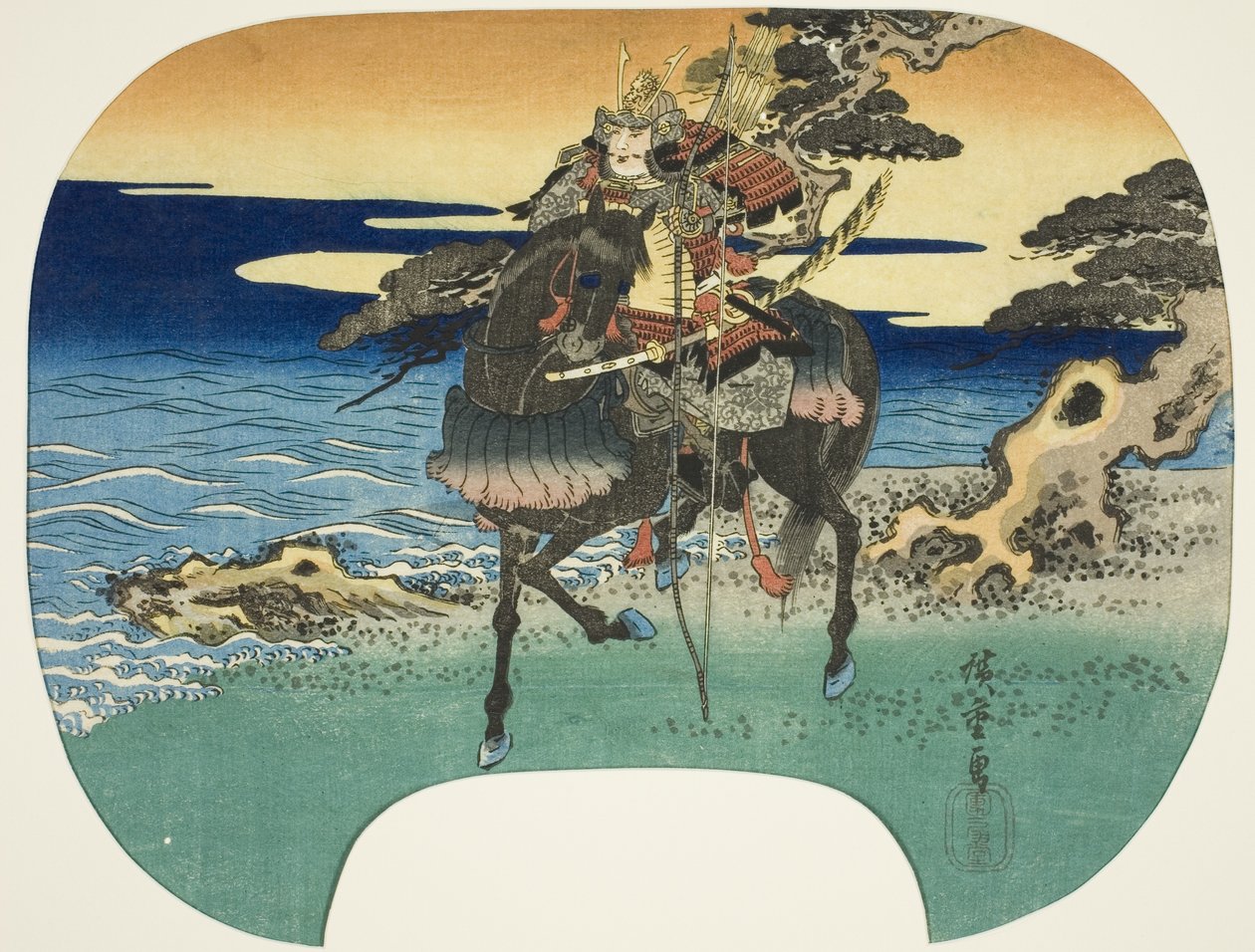 Bojovník na koni od Utagawa Hiroshige