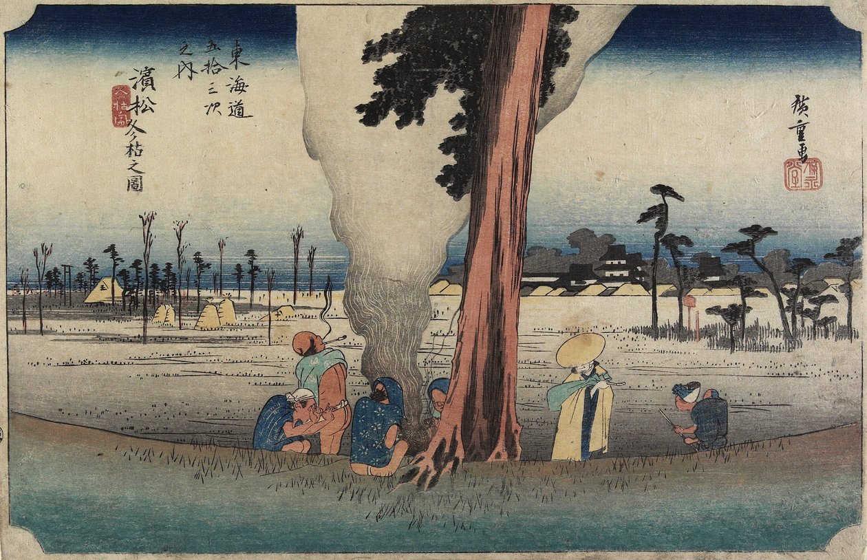Zimní scéna, Hamamatsu, c. 1833 od Utagawa Hiroshige