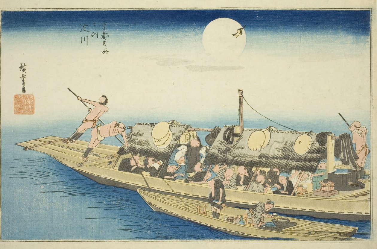 Yodori Ver (Yodogawa), z Teseries od Utagawa Hiroshige