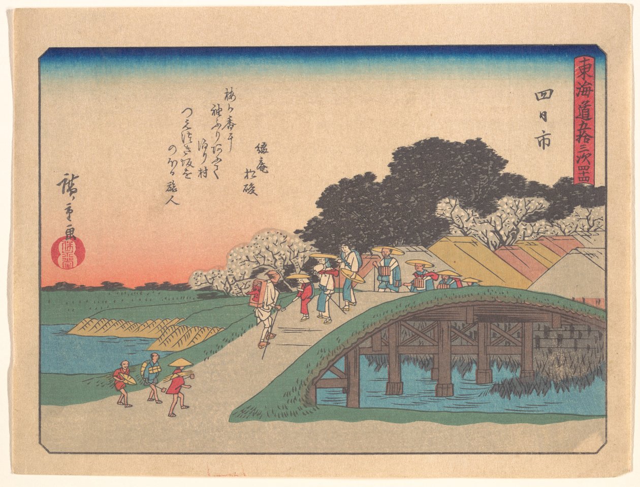 Yokkaichi, ze série „Padesát tři stanice na cestě Tōkaidō“ od Utagawa Hiroshige