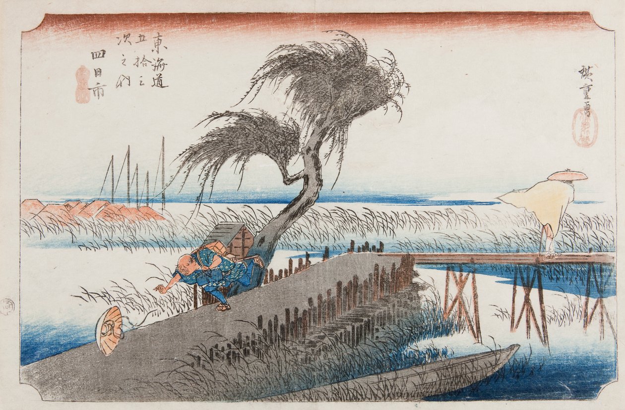 Yokkaichi, list 44 ze série: Padesát tři stanic na cestě Tokaido / Tokaido gojusan tsugi no uchi od Utagawa Hiroshige