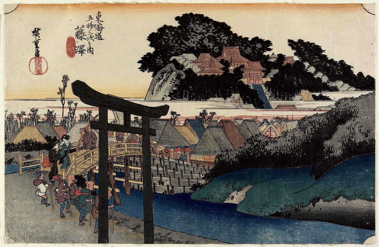 Yugyo_jime, Fujisawa, c. 1833 od Utagawa Hiroshige