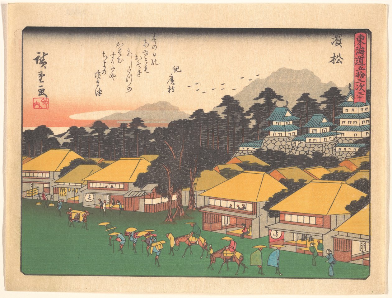 Padesát tři stanic Tōkaidō - Hamamatsu od Utagawa Hiroshige