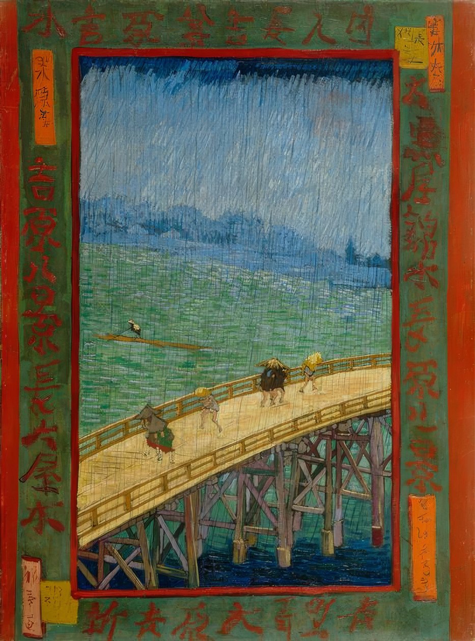 van Gogha do Hiroshige, most v dešti od Utagawa Hiroshige