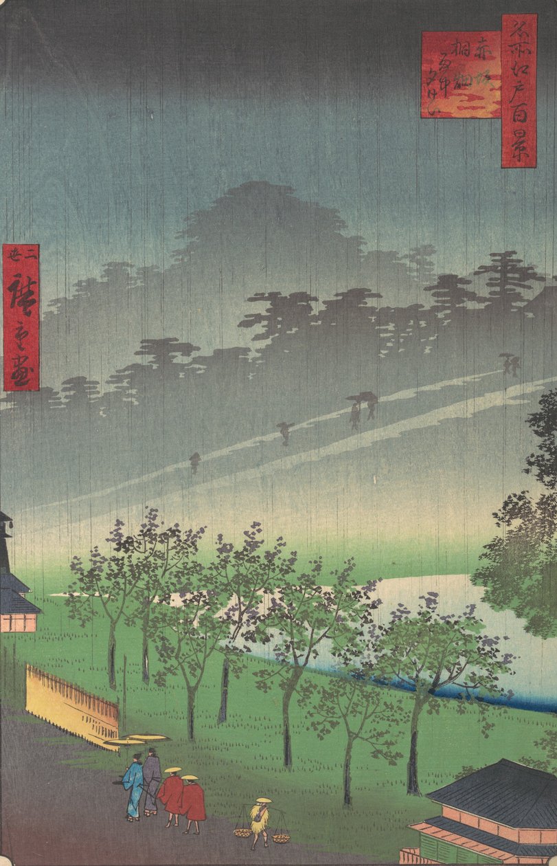 Délka Akasaka Kiyoshi Leela Systém vesmírného oleje? 1859. od Utagawa Hiroshige II