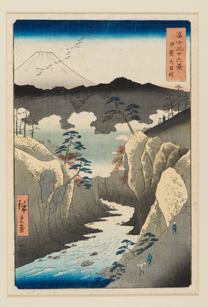 Průsmyk Inume v provincii Kai, navržený v roce 1858, zveřejněn v letech 1858-1859 od Utagawa Hiroshige II