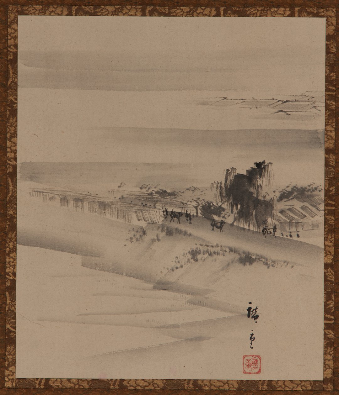 Krajina: řeka, město a mlha, období Edo, 19. století. od Utagawa Hiroshige II