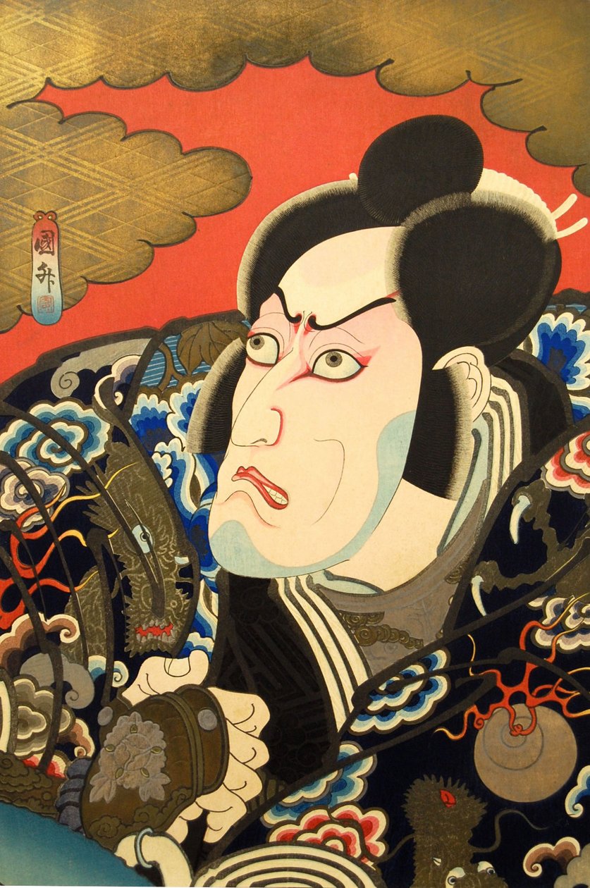Kabuki a ca r Ichikawa barvení hroznů V jako Kumagai Naozane, že? 1849. od Utagawa Kunimasa