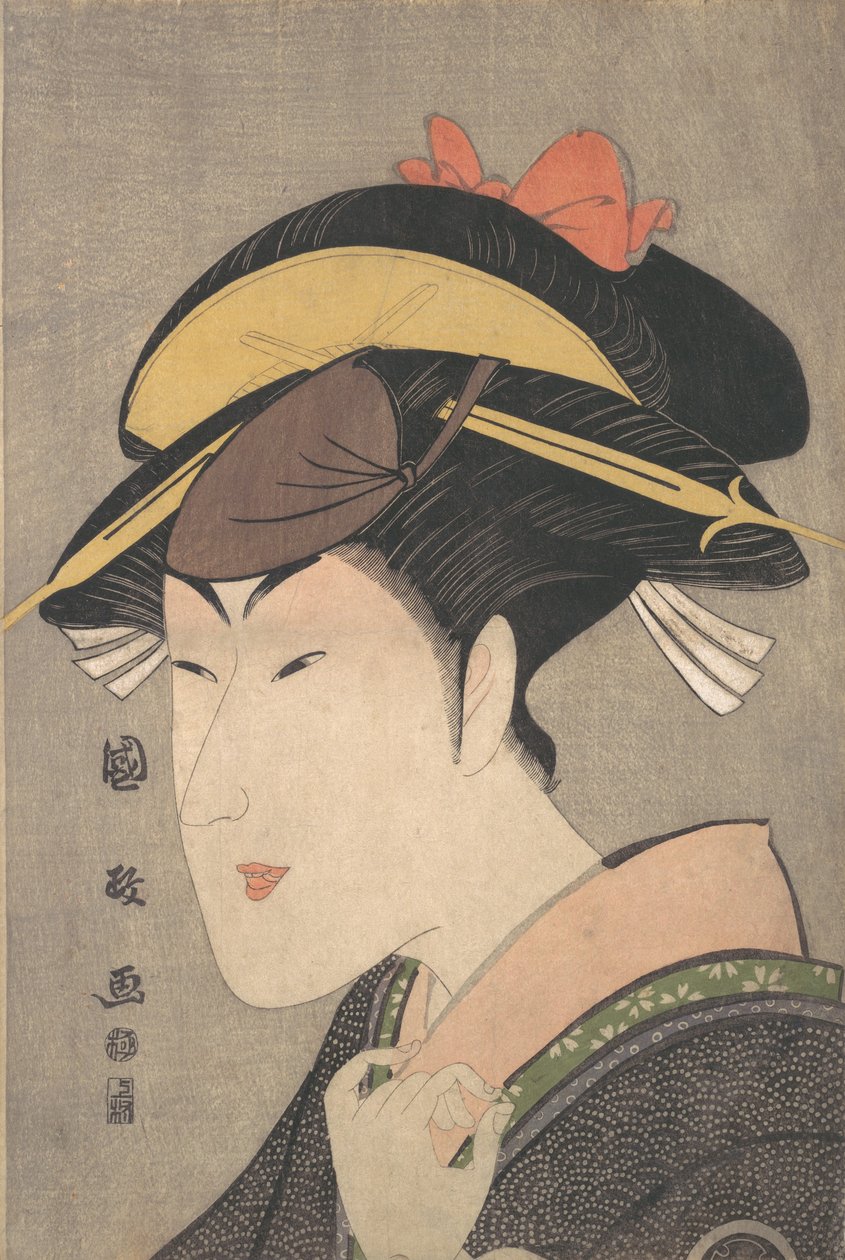 Herec Matsumoto Yonesaburo v ženské roli, konec 90. let 18. století. od Utagawa Kunimasa