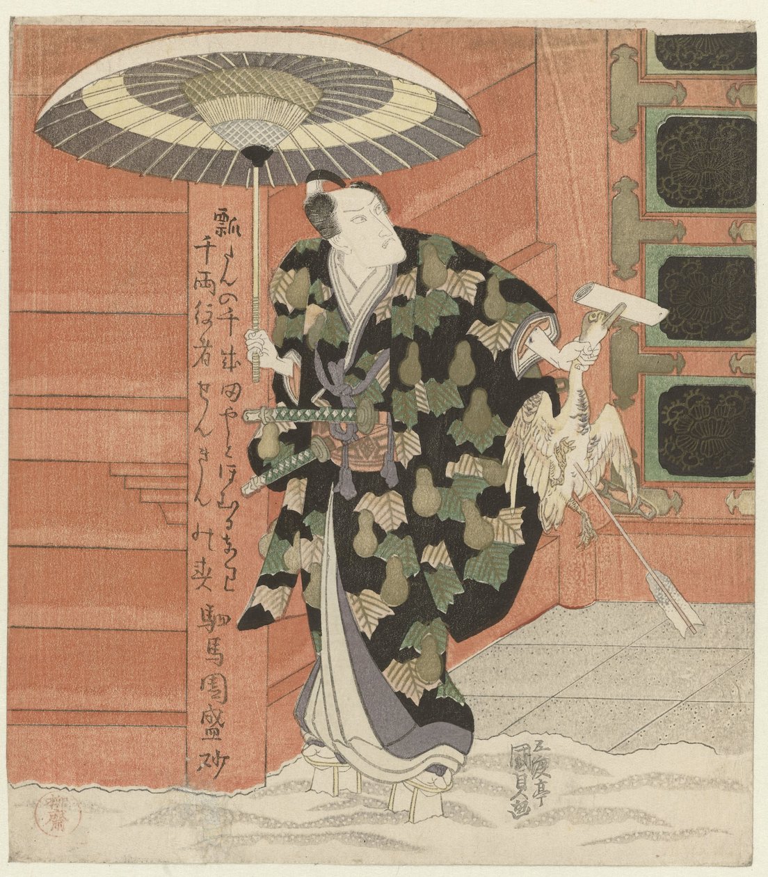 Herec s husou v ruce od Utagawa Kunisada (I)