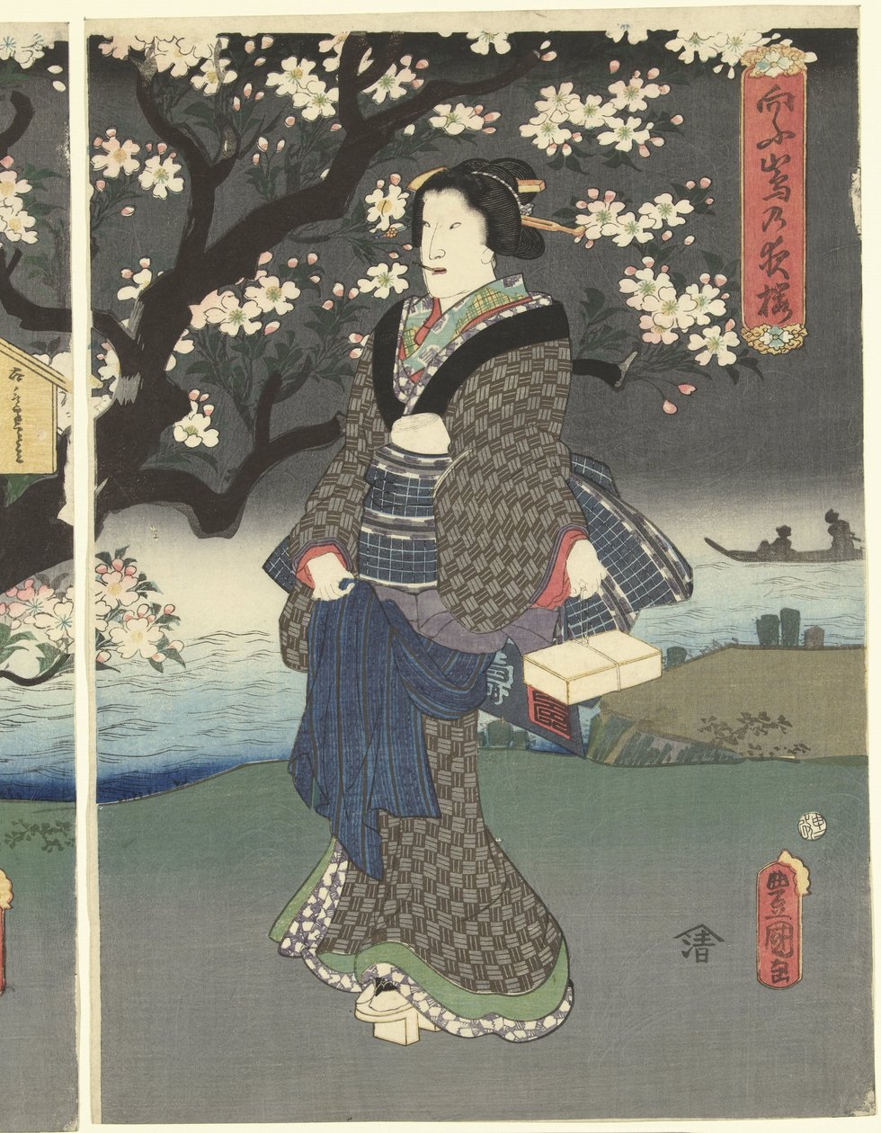 Večerní procházka podél řeky od Utagawa Kunisada (I)