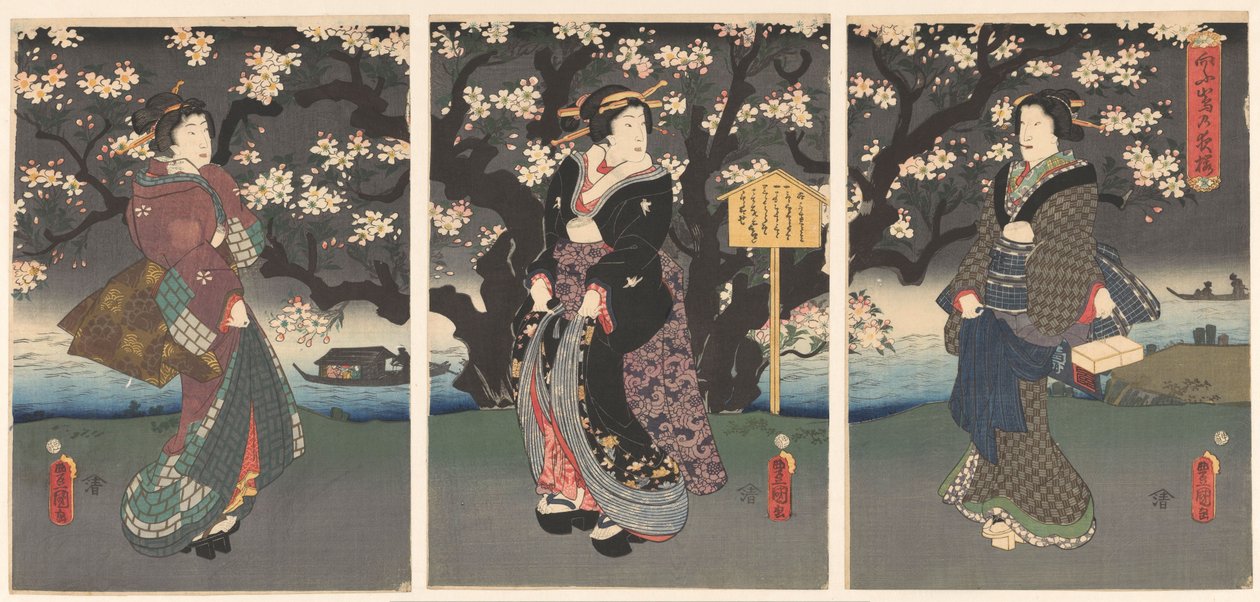 Večerní procházka podél řeky od Utagawa Kunisada (I)