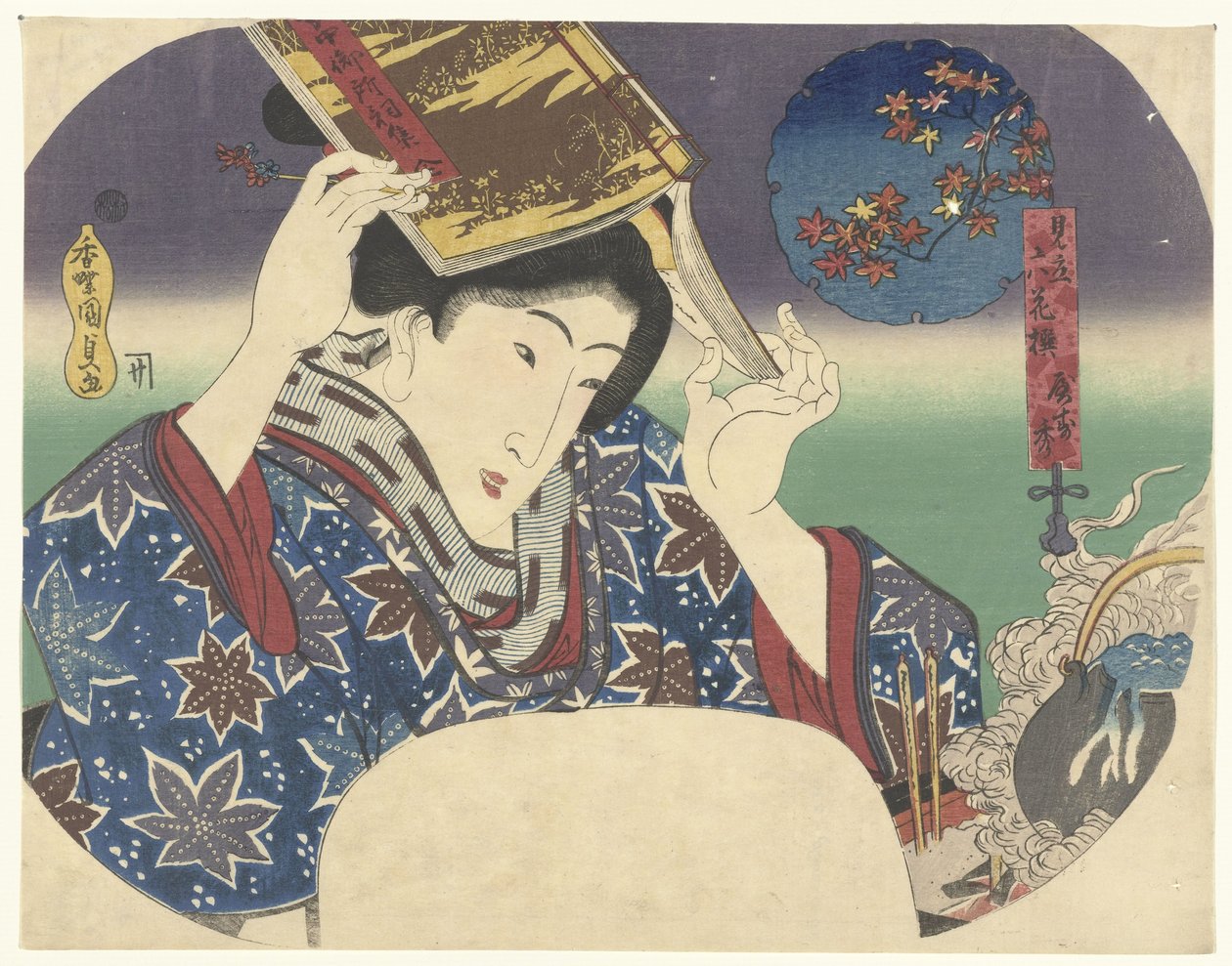 Bunya no Yasuhide Parodie na šest básníků (název série) Mitate sukně (název série na objektu) od Utagawa Kunisada (I)