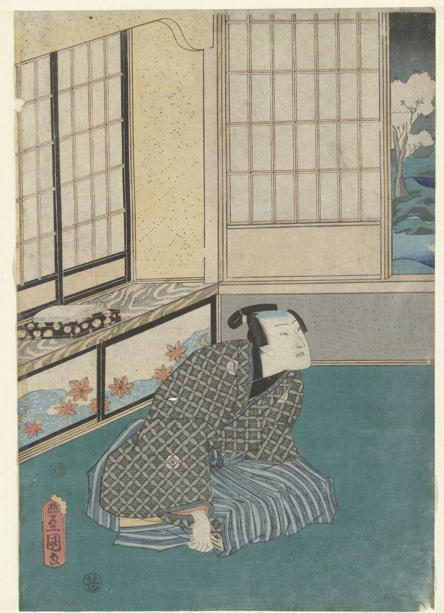 Třetí měsíc yayoic Moderní příběhy Genji během dvanácti měsíců (název série) Imayo Genji junikagetsu no uchi od Utagawa Kunisada (I)