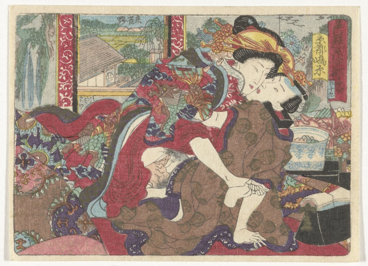 Zastávka Kyoto Erotická cesta do hlavního města (název série) od Utagawa Kunisada (I)