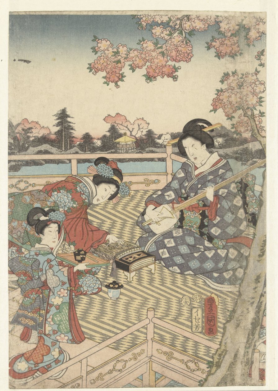 Jarní banket pro východní Genji Azuma Genji hana no yuen od Utagawa Kunisada (I)