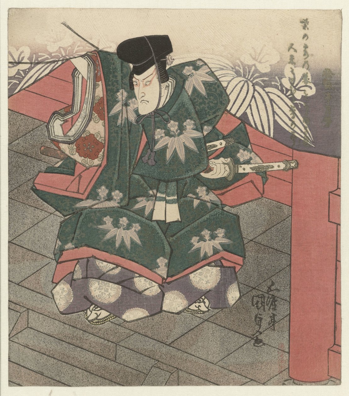 Muž u vchodu do chrámu od Utagawa Kunisada (I)
