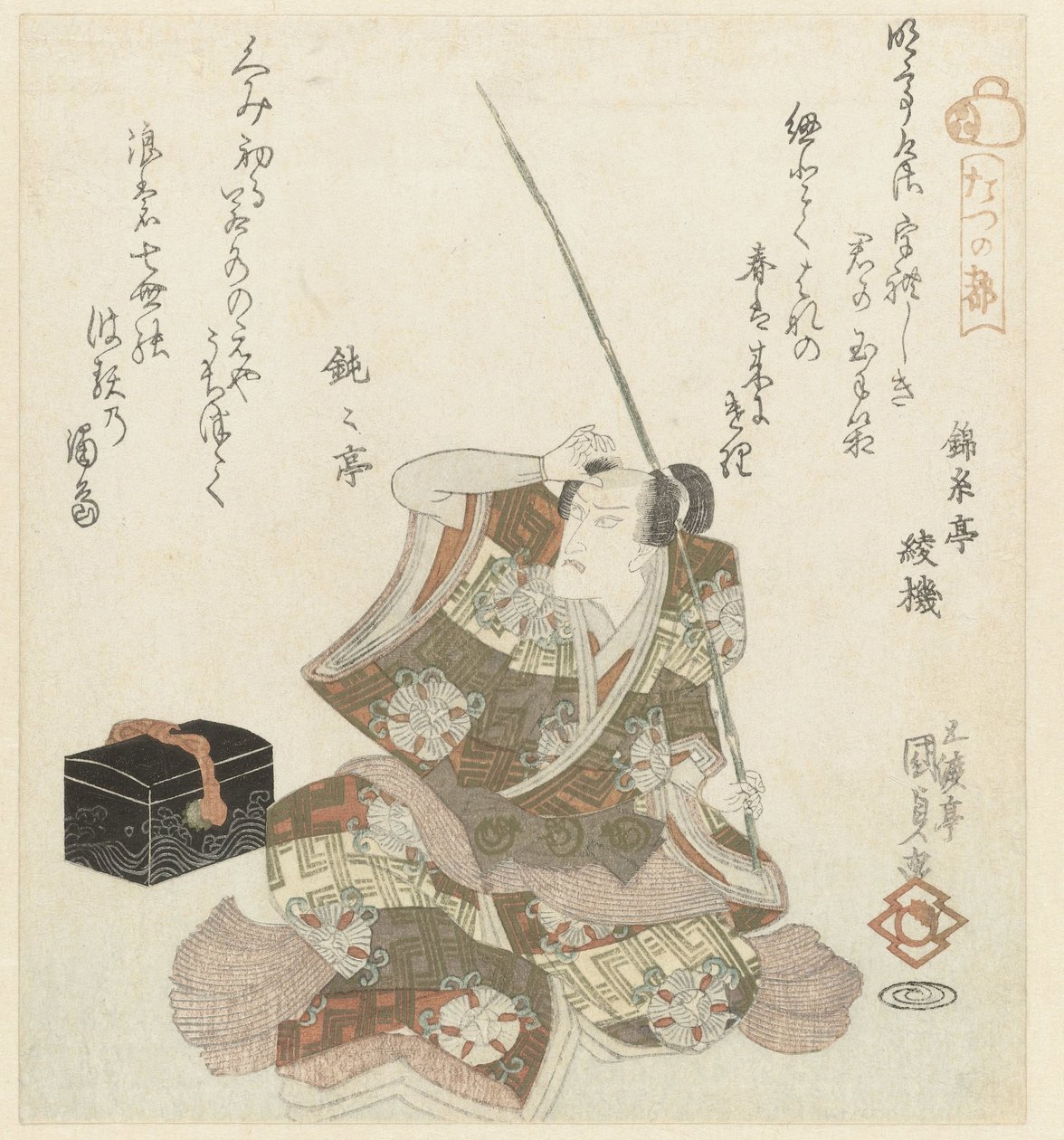 Sedící Muž S Rybářským Prutem od Utagawa Kunisada (I)